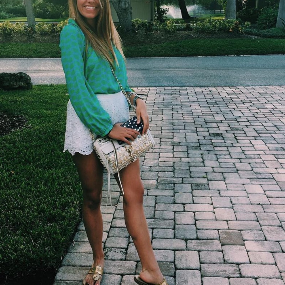 Lilly Pulitzer Elsa Green Silky Blouse